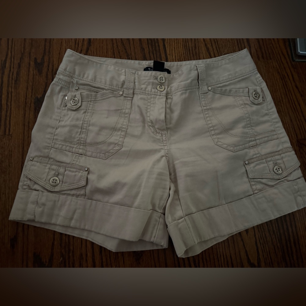 White House Black Market Light Khaki Shorts
